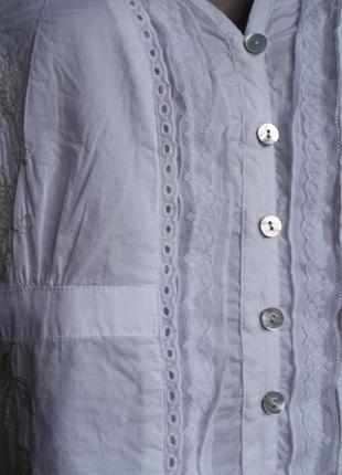 Красивая блуза хлопок кружево вышивка marks&spencer4 фото