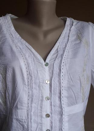 Красивая блуза хлопок кружево вышивка marks&spencer3 фото