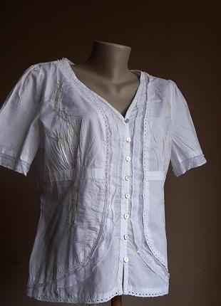 Красива блуза бавовна мереживо, вишивка marks&spencer