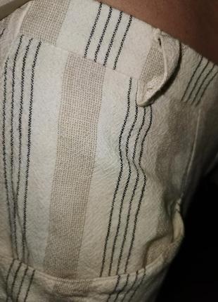 Юбка миди в полоску коттон хлопок винтажная с разрезом карманами карандаш6 фото