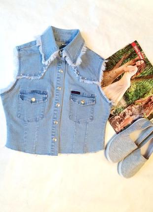 Джинсова жилетка 100% котон