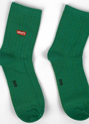 Носки levis, размер 39-45, материал хлопок. хорошее качество, цвет зеленый