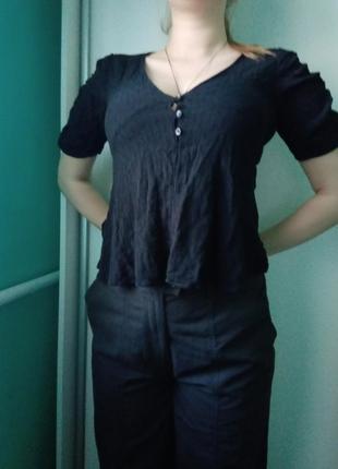 Блуза з руквом ліхтариком zara