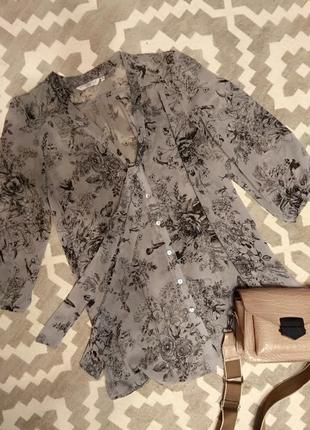 Шифонова блуза з квітковим принтом3 фото