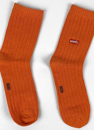 Носки levis, размер 39-45, материал хлопок. хорошее качество, цвет оранжевый