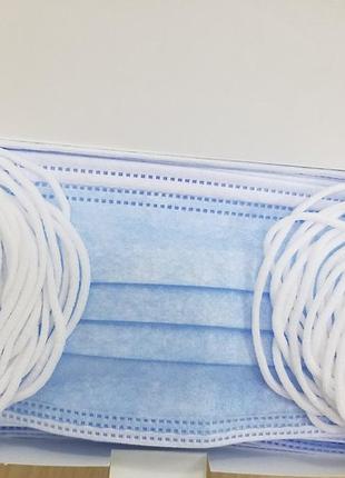 Маски захисні trident медичні одноразові, 50 шт/уп блакитні3 фото