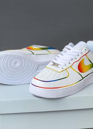 🌈air force 1 радужные унисекс кроссовки найк🌈3 фото