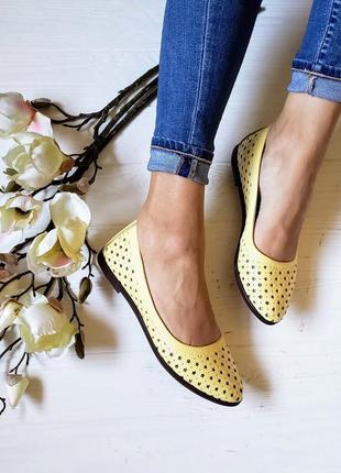 Кожаные туфли балетки р33-42 лодочки шкіряні туфлі човники
