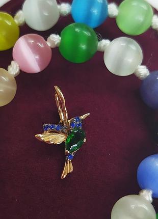 Подвес в золоте 585 пробы колибри арт 970222531