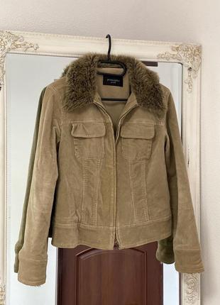 Вельветовая куртка с мехом на воротнике principles