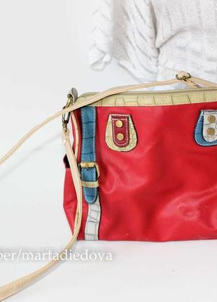 Качественная вместительная сумка, яркая, красная сумка через плечо, тоут2 фото