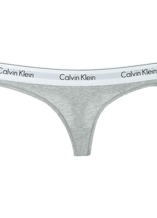 Женский комплект нижнего белья calvin klein (топ + стринги), цвет серый, размер l2 фото