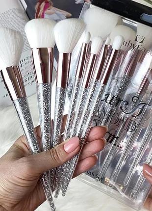 Набір кистей для макіяжу з косметичкою ruby face you're a diamond dear ✨