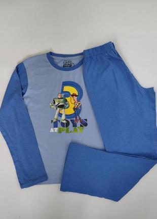 Синяя, голубая пижама штаны,  кофта история игрушек 3 disney pixar , 10 лет