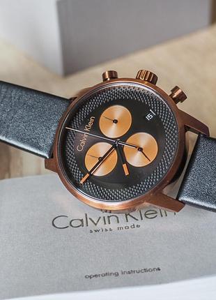 - 60% | мужские швейцарские часы хронограф calvin klein k2g17tc1 (оригинальные, с биркой)3 фото