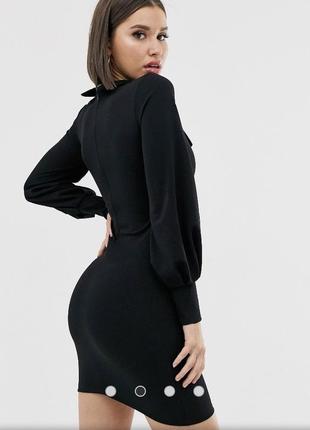 Стильне маленьке чорне плаття з пишними рукавами tfnc2 фото