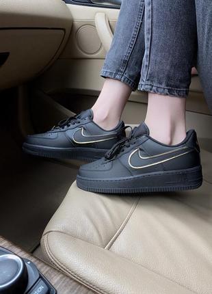 Жіночі чорні кросівки найк айр форс nike air force 1 07 essential black7 фото