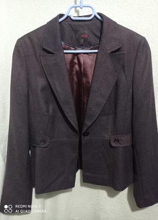 Х8. новый шерстяной коричневый женский жакет короткий пиджак блейзер  шерсть