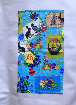 Салфетка пасхальная вафельная полотенце пасхальное для кухни с рисунком на пасху серветка великодня рушник великдень серветка рушник великодній