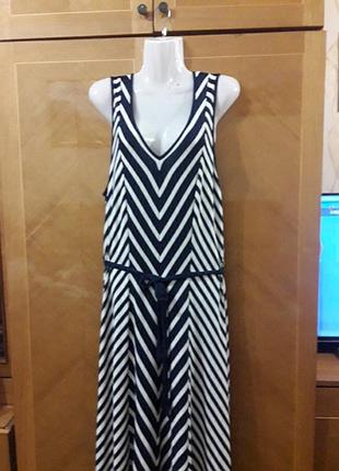 Вискозное трикотажное платье  в полоску р.16 от roman