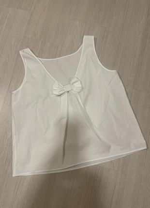 Блуза рубашка маечка белая хлопковая1 фото