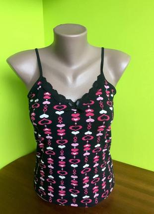 Майка george в бельевом стиле на тонких бретелях / хлопок