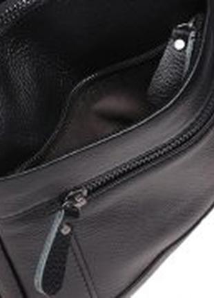 Сумка-барсетка мужская кожаная через плечо tiding bag sk n5186  черная2 фото