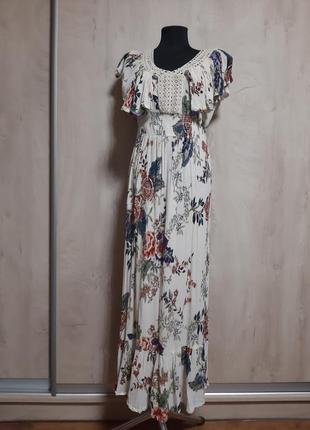 Длинное платье в пол с цветочным принтом