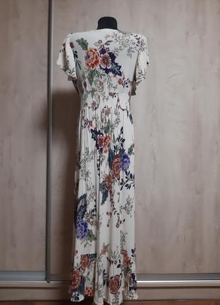 Длинное платье в пол с цветочным принтом2 фото