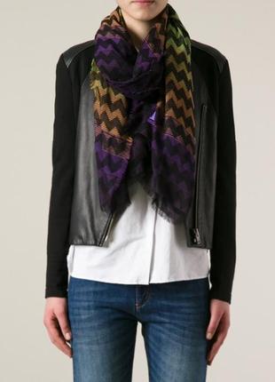 Шарф m missoni womens green patterned scarf multicolor