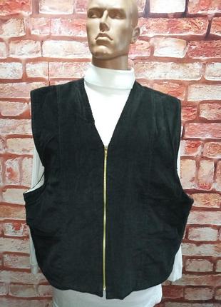 Жилет вельветовый с искусственным мехом винтажный 70-80-е2 фото