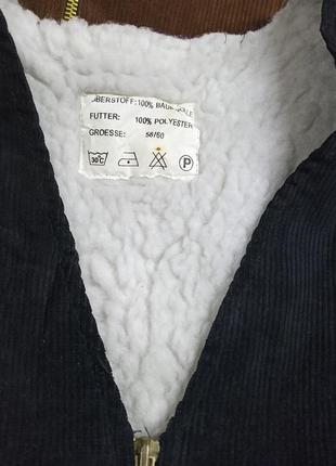 Жилет вельветовый с искусственным мехом винтажный 70-80-е6 фото