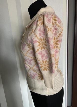 Моднейшая кофта свитер  поло с коротким рукавом4 фото