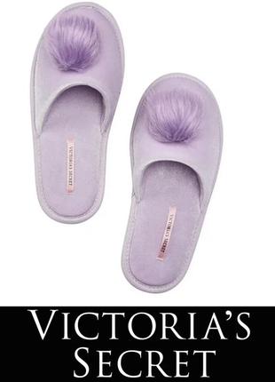 Тапки тапочки шльопанці домашні з помпоном victorias secret usa (9-10) original