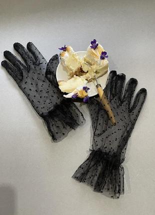 Перчатки из вуали/ рукавички з сіточки4 фото