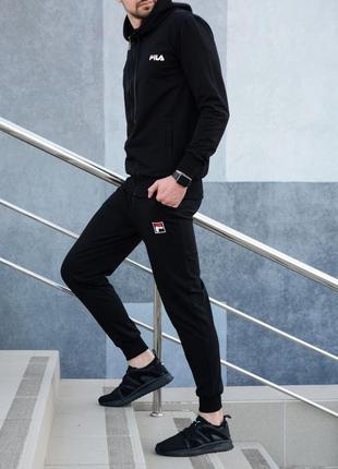 Мужской спортивный костюм fila весенний,зуди штаны чёрный2 фото