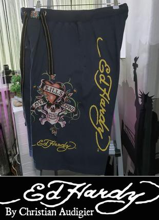 Шорти з черепом чоловічі ed hardy original р. l ексклюзивні ідеальні4 фото