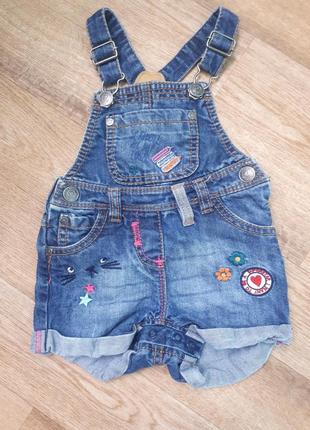 Джинсовый комбинезон next 6-9 месяцев