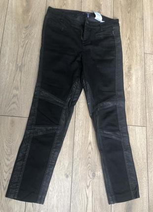 Джинсы с кожаными вставками atelier gardeur
