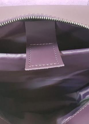 Шкіряний рюкзак "bronks" баклажан суперматовий, натуральна шкіра.6 фото