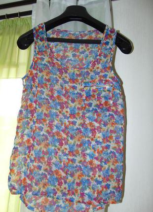 Квітковий шифоновий топ