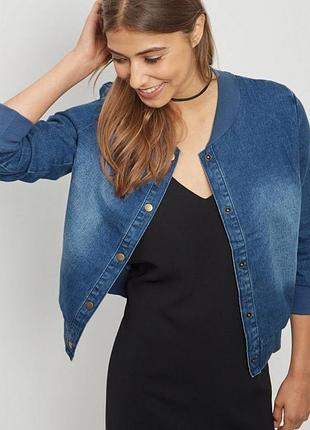Синій блакитний джинсовий бомбер курточка джинсова куртка піджак оверсайз