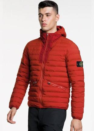 Оригінал stone island куртка микропуховик стоун айленд з патчем