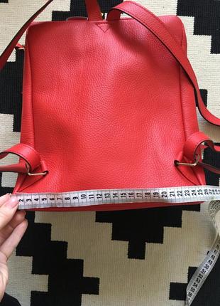Красный кожаный рюкзак ,италия6 фото