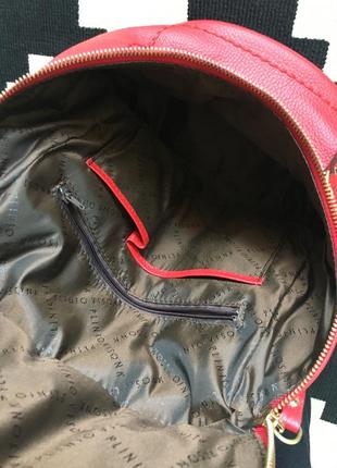 Красный кожаный рюкзак ,италия8 фото