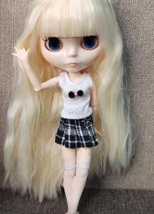 Шарнирная кукла глория, айси (блайз), белые волосы