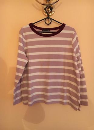 Батал большой размер стильный полосатый свитшот котоновый толстовка худи кофта