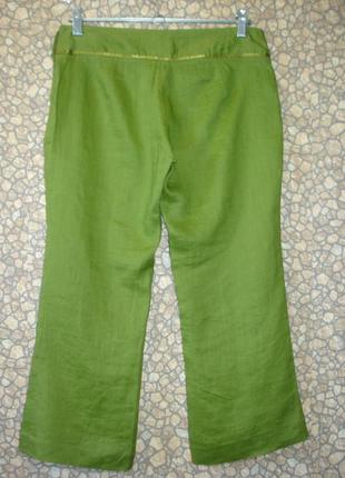 Льняные брюки- кюлоты "zara basic"2 фото