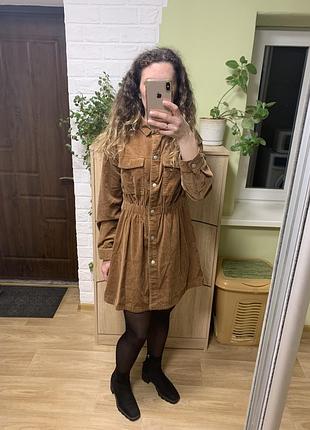 Вельветовое платье zara