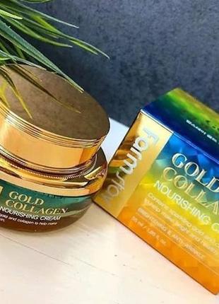 Живильний крем з золотом і колагеном farm stay gold collagen nourishing cream 55 ml2 фото